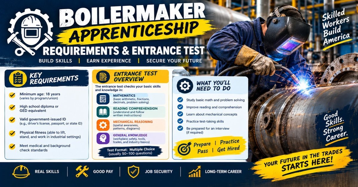 Boilermaker Apprenticeship Requirements and Entrance Test