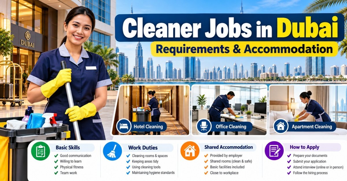 Cleaner Jobs in Dubai, UAE: Requirements and Accommodation