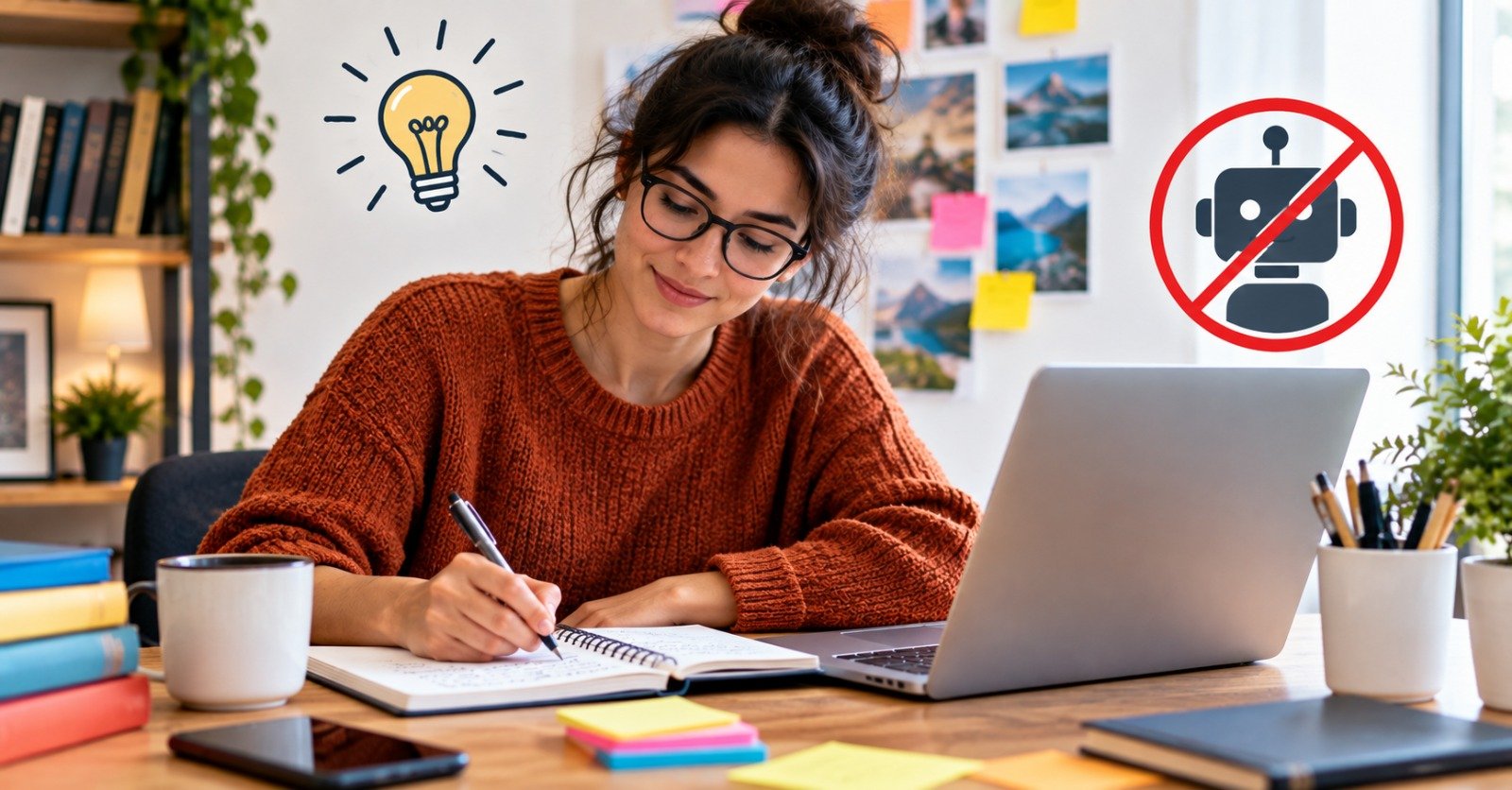A remote copywriter working on email and landing page copy for US clients