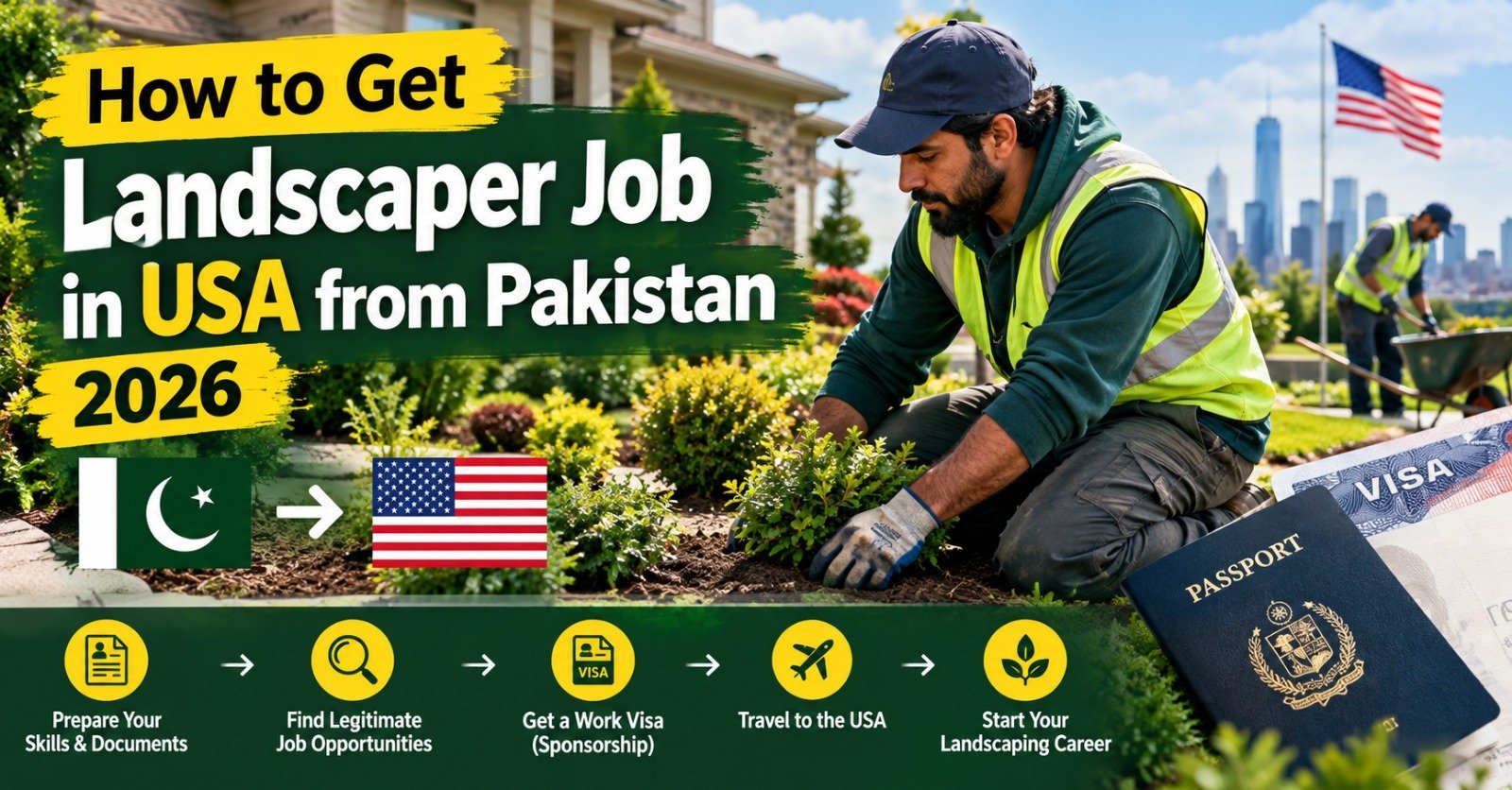 How to Get a Landscaper Job in USA From Pakistan: Step-by-Step Guide (2026)