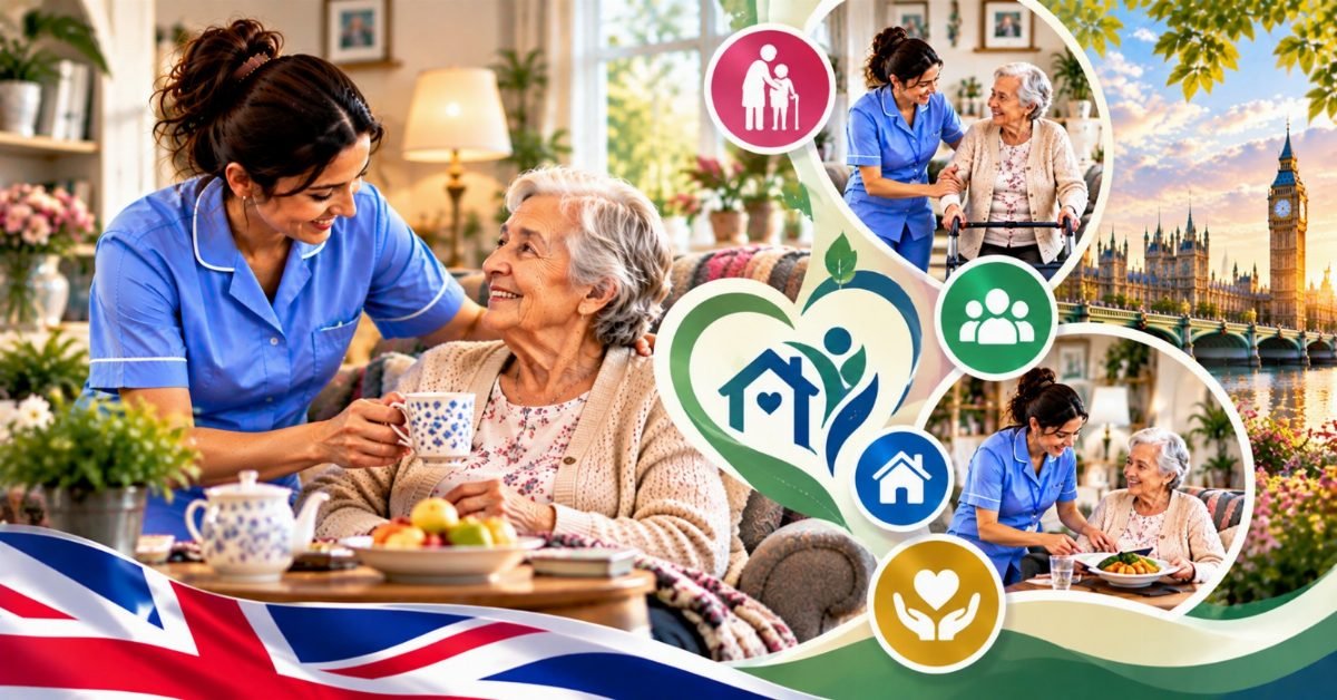 Personal care assistant helping a patient move safely at home in Pakistan
