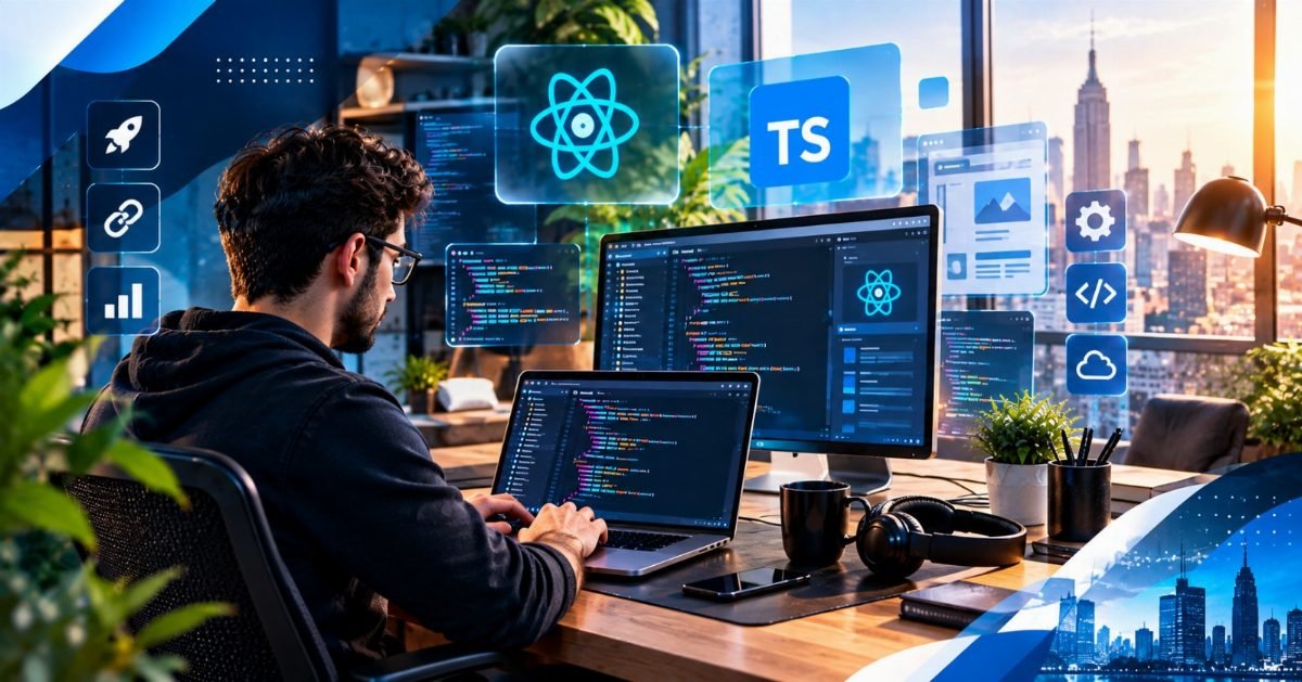 A React TypeScript developer working through type definitions in an editor