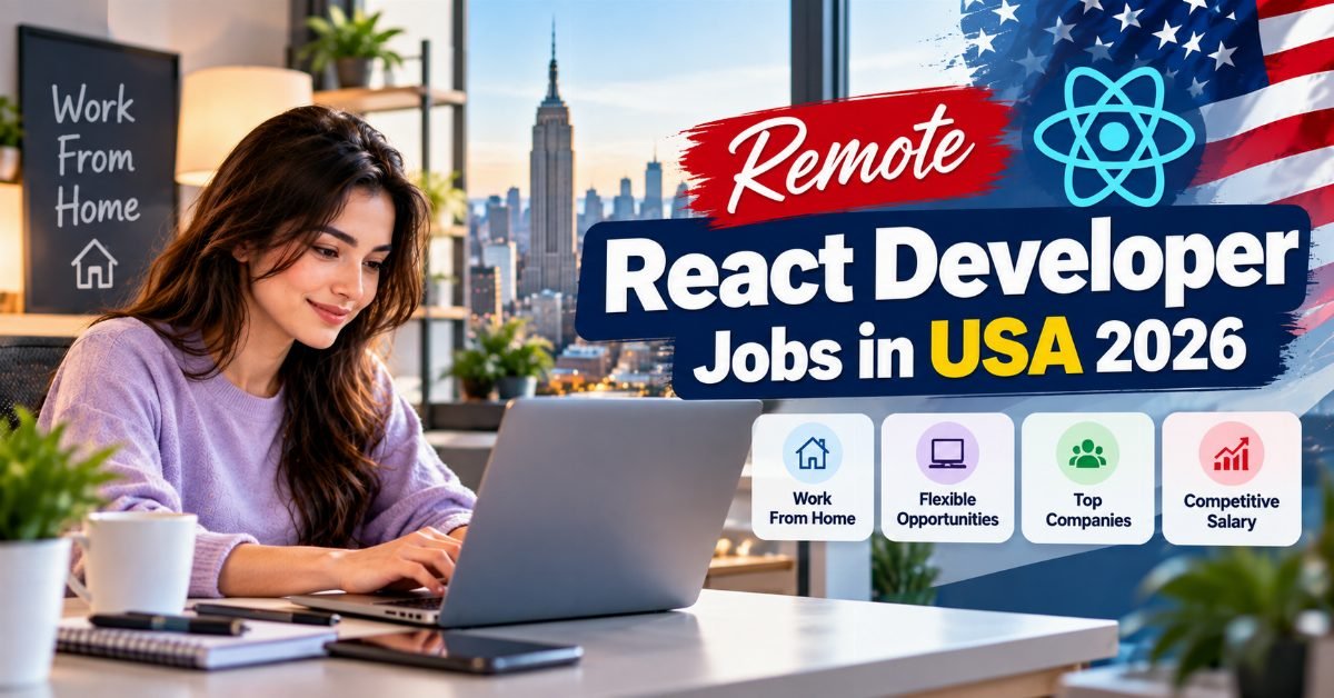 Remote React developer working from a home office in the United States