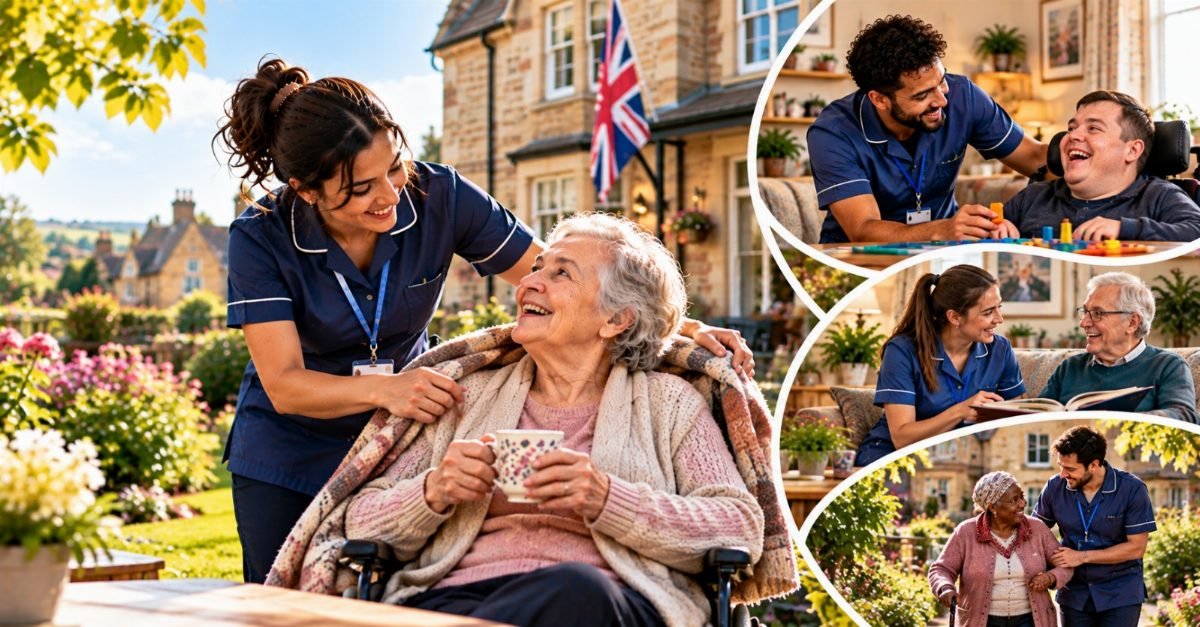 Residential care staff supporting children in a Pakistani children's home