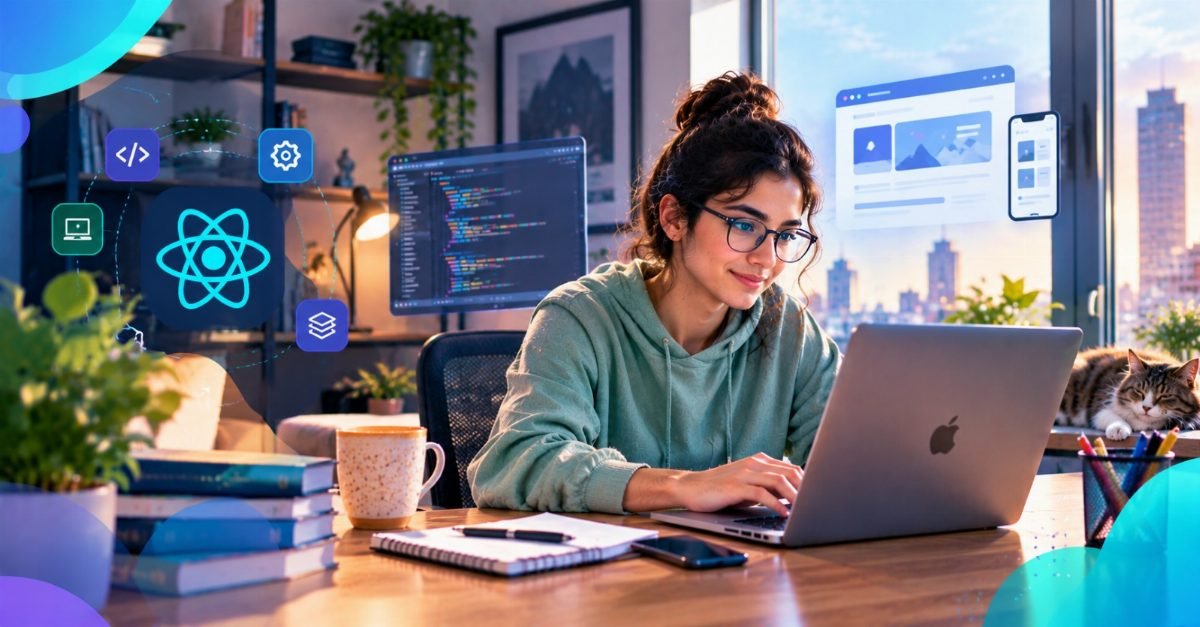 A senior React developer reviewing pay levels and offer terms on screen