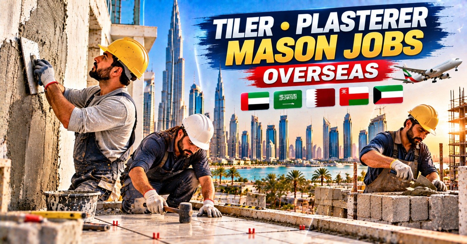 Tiler, Plasterer and Mason Jobs Overseas