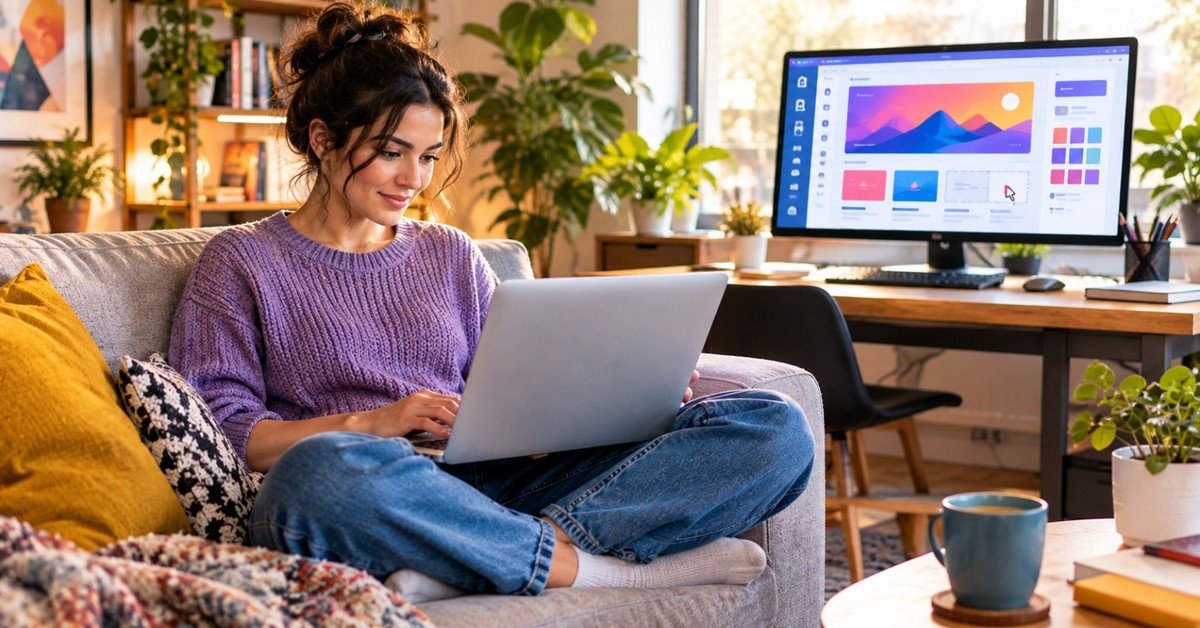 A remote WordPress developer working from a home desk