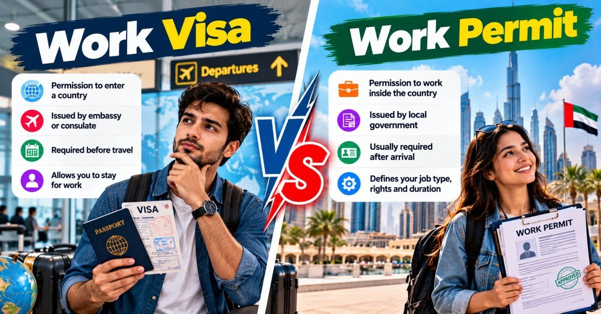 Difference Between Work Visa and Work Permit