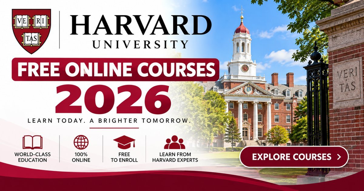 Harvard University Free Online Courses 2026: Subjects, Certificates and How to Enrol poster
