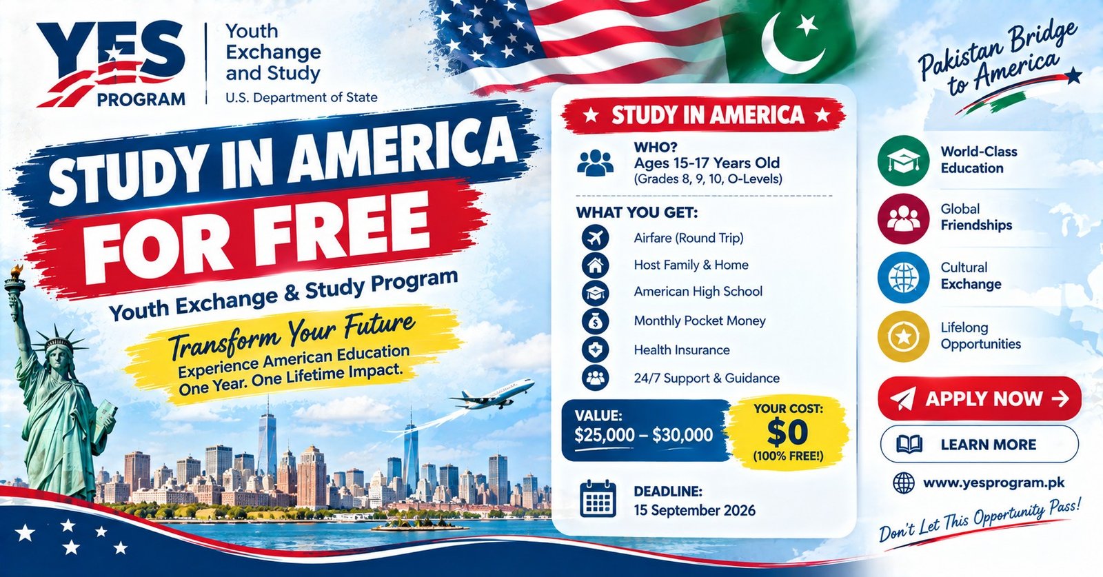 Kennedy-Lugar YES Program Pakistan 2027 poster
