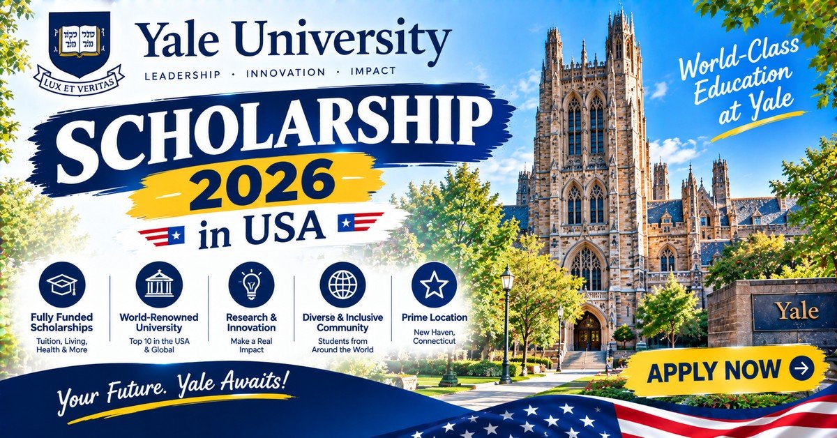 Yale University Scholarship 2026: Need-Based Aid and PhD Funding poster